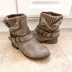 Gray-wash ankle boots